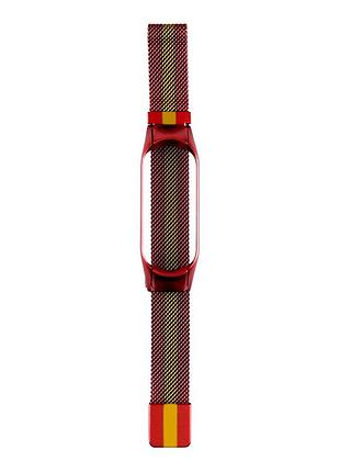 Ремешок для xiaomi mi band mi band 5 / mi band 6 milanese loop color red/gold