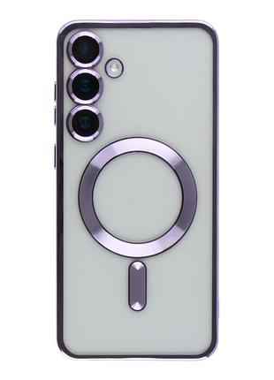 Чехол tpu metallic full camera magsafe для samsung galaxy s24 plus purple