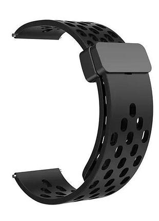 Универсальный ремешок с магнитной застёжкой universal 20 mm silicone samsung/amazfit/huawei black