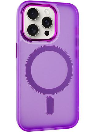 Протиударний чохол lily tpu, pc з magsafe для 15 pro, матове покриття purple