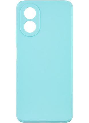 Ультратонка силіконова матова накладка candy full camera для oppo a58 4g turquoise