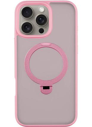 Чехол ummi colorful magsafe hq ring для iphone 16 pro с кольцом-подставкой 360° айфон 16 про pink