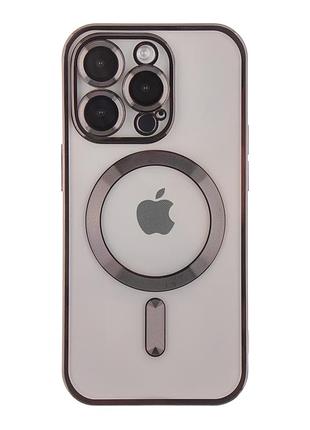 Чехол tpu metallic full camera magsafe для iphone 14 pro max black
