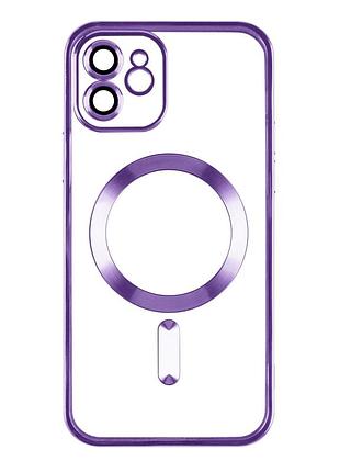 Чехол tpu metallic full camera magsafe для iphone 12 purple
