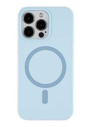 Чехол накладка glow silicone case with magsafe для apple iphone 13 pro max панель-накладка для телефона магнитная зарядка blue