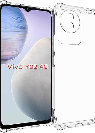 Tpu чехол getman ease logo усиленные углы full camera для vivo y02 бесцветный (прозрачный)