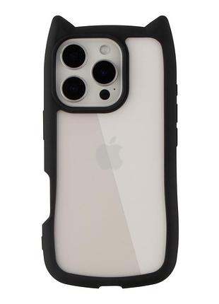 Чехол tpu+pc cat ears case с кошачьими ушками для iphone 16 pro black