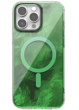 Чехол tpu shiny mountain (magfit) для apple iphone 13 pro max (6.7") green