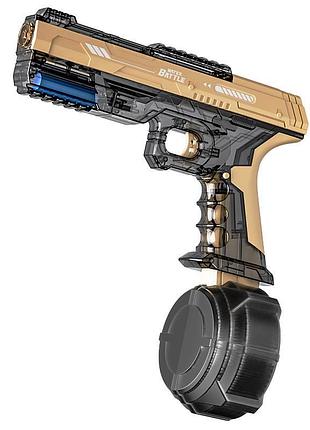 Водный аккумуляторный пистолет water gun 66-35 (500ml) with lithium battery transparent gold