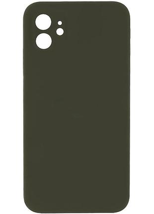 Чохол із захистом камери silicone case full apple iphone 12 dark green