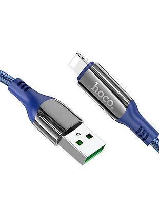 Кабель usb hoco s51 extreme usb - lightning 2.4a 10 вт 5v / 2a 1.2 м/3.94ft blue
