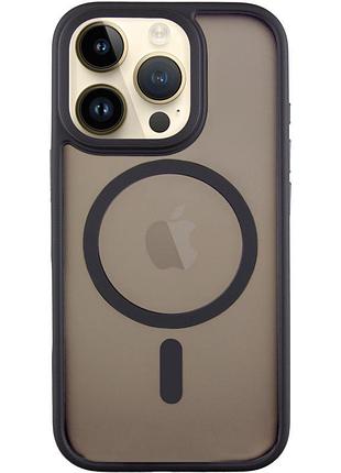 Чехол-накладка metal buttons для apple айфон 16 pro матовый прозрачный с металлическими кнопками, противоударный black