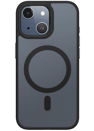 Чехол tpu накладка, pc blueo skin friendly frosted с magsafe для iphone 15 (айфон 15) black