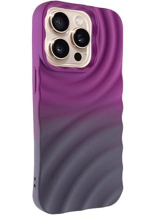 Силіконовий чохол tpu colorwave 3d для iphone 15 pro об'ємний дизайн purple/gray