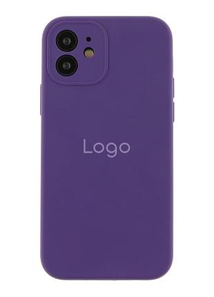 Чехол silicone case full с защитой камеры для iphone 12 amethyst