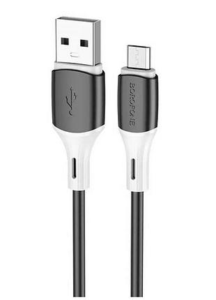 Кабель для заряджання та передавання даних borofone bx79 silicone usb на micro-usb 1 м 2.4a black