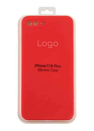 Чехол silicone case square full size with frame для iphone 7 plus/8 plus red 3
