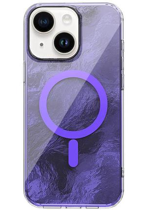 Яскравий чохол shiny mountain (блискуча гора) для apple iphone 14 / iphone 13 з технологією magfit purple