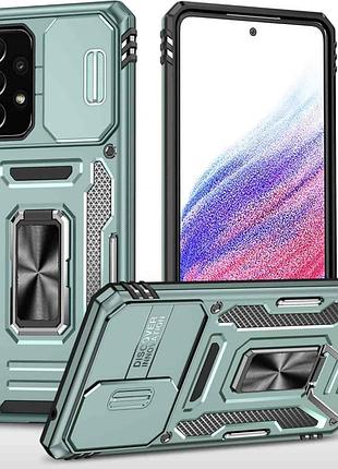Ударопрочный чехол camshield army ring для samsung galaxy a33 5g зеленый / light green