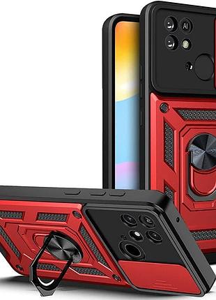 Чехол ummi camshield serge ring для xiaomi redmi 10c красный / red