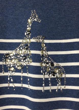 Свитшот  в джинсовом цвете с декором "жирафы: l, xl