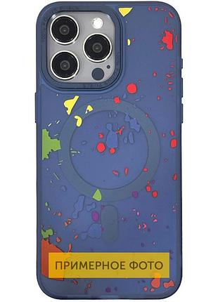 Чохол tpu+pc flush with magsafe для apple iphone 16e (6.1") dark blue