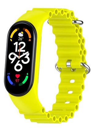 Силиконовый ремешок ocean band xiaomi mi band 5/6/7 yellow