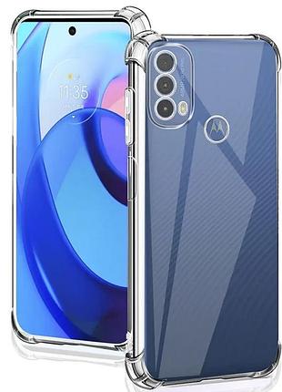 Tpu чохол getman ease logo посилені кути full camera для motorola moto e40 / e30 безбарвний (прозорий)