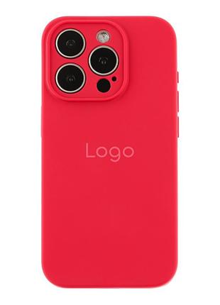 Чохол silicone case full із захистом камери для iphone 15 pro wine red