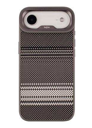 Чехол-накладка kajsa resort коллекция градиентный дизайн (gradient stripe) с magsafe для iphone17 air grey o-ring