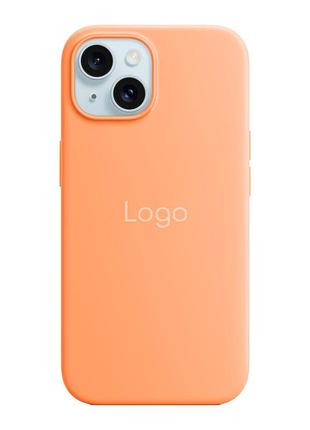 Чохол silicone magsafe посиленого захисту для apple iphone15 orange sorbet