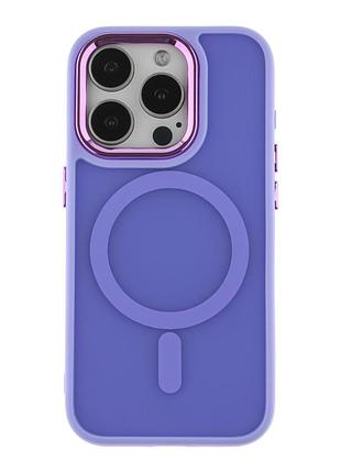 Чехол pc color chrome с magsafe для iphone 15 pro max purple