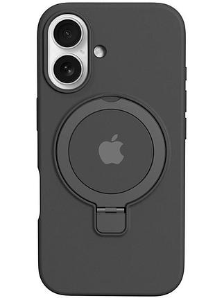 Чехол silicone case full protective with ring для apple iphone 16 plus (6.7") black