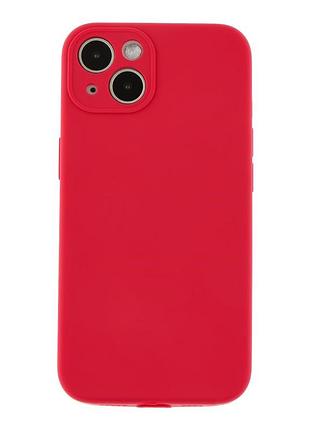 Чехол с защитой камеры silicone case full apple iphone 14 wine red