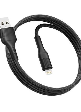 Кабель для заряджання та обміну даними usb ridea rc-st74 stablepro 12w (5v/2.4a) usb/lightning 1 метр чорний
