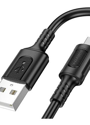 Кабель для заряджання та передачі даних usb borofone bx111 fast charging data cable 2.4a usb-a to micro-usb 1 метр black