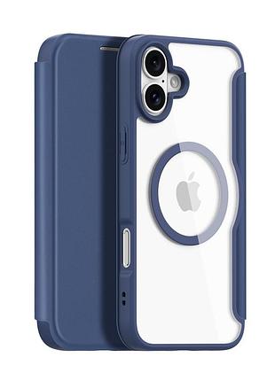 Чохол-книжка dux ducis skin x pro magsafe для iphone 16 blue