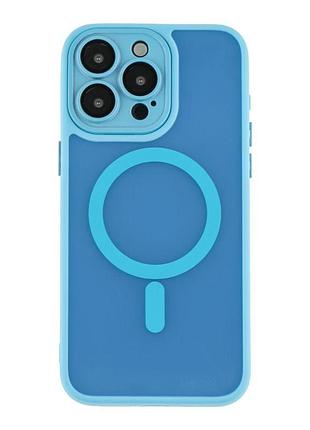 Чехол-накладка magsafe magnetic matte camera lens apple iphone 16 pro blue (36193_3606962)