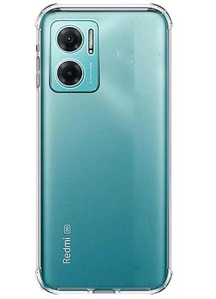 Tpu чохол getman ease logo посилені кути full camera для xiaomi redmi note 11e безбарвний (прозорий)