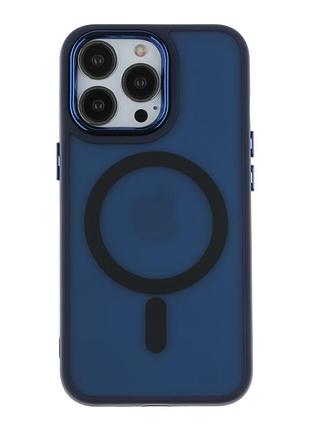 Чехол pc color chrome с magsafe для iphone 13 pro dark blue