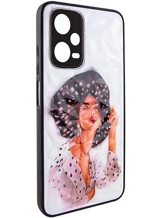 Tpu+pc чохол prisma ladies для xiaomi redmi note 12 pro 5g girl in a hat