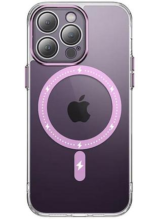 Чехол tpu+pc colorful with magsafe для apple iphone 13 pro (6.1") pink