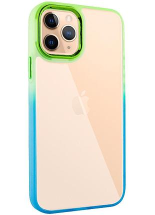 Чехол tpu+pc fresh sip series для apple iphone 11 pro max (6.5") бирюзовый / лимонный