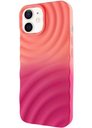 Силиконовый чехол tpu colorwave 3d для iphone 11 объемный дизайн peach / pink