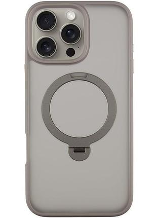 Чехол ummi colorful magsafe hq ring для iphone 16 pro max с кольцом-подставкой 360° айфон 16 про макс grey