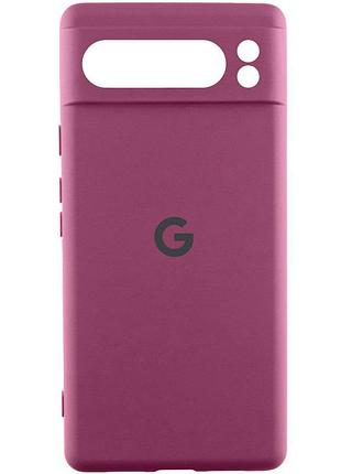 Чехол silicone cover lakshmi full camera (aaa) with logo для google pixel 8 pro бордовый / plum