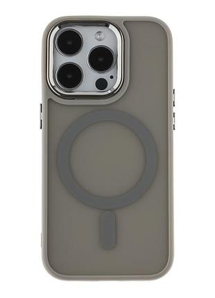 Чехол pc color chrome с magsafe для iphone 14 pro max grey