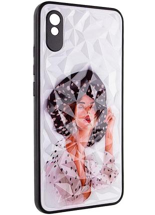 Tpu+pc чехол prisma ladies для xiaomi redmi 9a girl in a hat