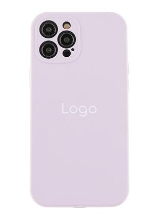 Чехол silicone case full с защитой камеры для iphone 12 pro max lilac purple