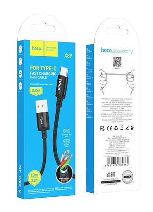 Кабель для заряджання hoco x89 wind передачі даних usb to type-c 1m 3a black
